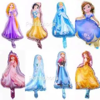 Balon Foil Princess Rapunzel, Snow White,Cinderella,Sofia,Ariel,Elsa,Anna,Belle, Size mini