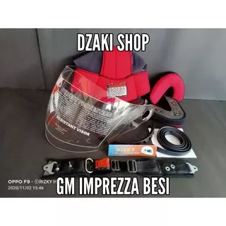 PAKET Busa Helm GM IMPREZZA besi + Kaca Helm GM IMPREZZA + Lis Karet + Tali Helm