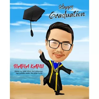 Karikatur Wajah Wisuda, Family, Anniversary (SOFTFILE)