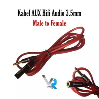 Cable Kabel Perpanjangan Aux Audio jack 3.5mm Male To Female HiFi Extension Ext AV118 - Red