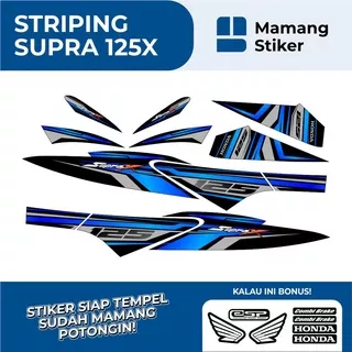 STRIPING SUPRA X 125 VARIASI 36/STICKER SUPRA X125 FI WAVE 2006 2007 2008 2009 2010 LAMA/STIKER LIS HONDA SUPRA X 125/LIST SIMPEL RACING RC THAILOOK THAILAND MOTHAI KEREN CUSTOM DECAL STOCK/MOTIF AKSESORIS MERAH BIRU PUTIH GOLD HITAM