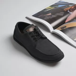 JACK MAIKOR BLACK - Sepatu Pria Formal Pantofel Casual Kerja Kuliah Santai Cowok Boat Original Murah