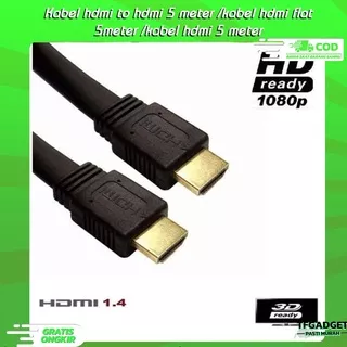 Kabel hdmi to hdmi 5 meter /kabel hdmi flat 5meter /kabel hdmi 5 meter - Kabel HDMI 5 M 5 meter Laptop ke TV CCTV Nylon Serat Jaring PS 3 4