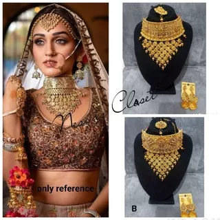 Set Kalung Pengantin Choker India, ready 6 motif N210