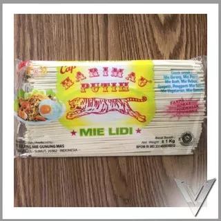 Mie Kering / Mie Gandum / MIE LIDI PUTIH / Cap Harimau / 1 Kg / Halal