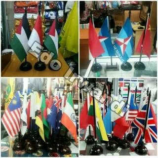 Tiang Bendera Meja Kayu atau Tiang kayu meja dan Bendera Meja Negara Berkualitas