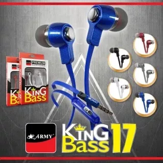Headset Earphone Army King Bass 17 Headsfree Bass Streo