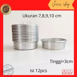 Loyang Bulat Bolu Mini Press Isi 12 Pcs Bahan Aluminium Tebal Ukuran 7 8 9 10 Cm