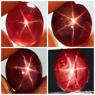 Natural Batu Permata Red Ruby Star Tajam Mayung