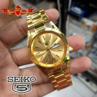 Jam Tangan Seiko Tanggal Hari - Rantai Hitam, Silver, Gold