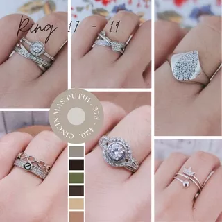 Realpic Cincin Emas Putih Asli Kadar 375 - 420 | Ring 17 - Ring 19