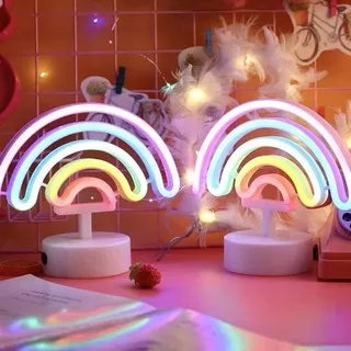 LED Neon Sign Light Love Lightning Pelangi Star Wall / Lampu star neon flamingo