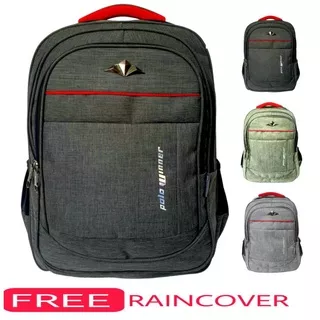 FREE RAINCOVER!! TAS RANSEL LAPTOP POLO WINNER / TAS RANSEL SEKOLAH / TAS KULIAH / TAS KERJA 1233