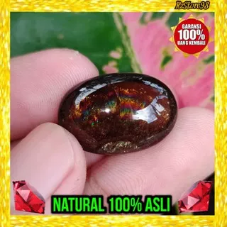 batu mirip black opal jarong jenis kecubung pelangi hitam kalimantan asli natural batu akik cincin