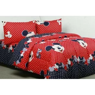 SET SPREI KATUN LOKAL (STAR) MOTIF MICKEY DAN MINNIE MOUSE