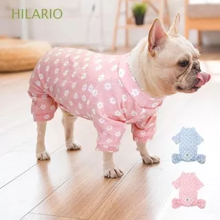 HILARIO Comfy Cat Jumpsuit Floral Pajamas Dog Clothes Nightgown for Doggie Yorkshire Flower Printed Dog Supplies Cotton Small Dogs  Cats Pet Clothing/Multicolor