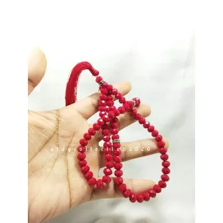 Tasbih Batu Red Marjan Asli Model Cutting Isi 99butir