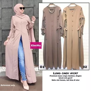 Cardigan Panjang Premium baju Ori Solo Long Cardi Shinta Elmora Hijab