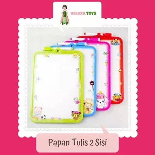 Papan Tulis 2 Sisi dengan Spidol