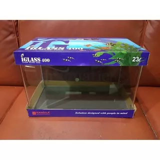 AQUARIUM BENDING IGLASS 400 KANDILA 26L 40X25X26 CM 26 LITER KACA DEPAN PINGGIR LENGKUNG