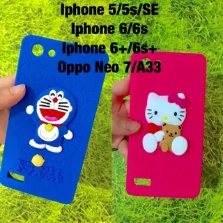 Softcase rubber Doraemon Hello kitty Iphone 5 5S SE 6 6 plus Oppo neo 7 A33