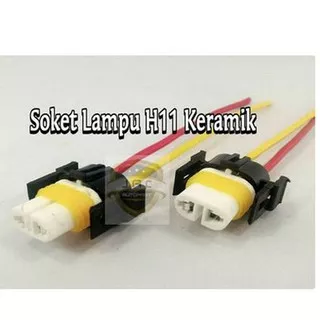 Soket Lampu H11 Bahan Keramik [Anti Panas] Kabel Murni Tembaga