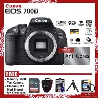 [NEW] KAMERA CANON EOS 700D BODY ONLY - GARANSI 1 TAHUN - FREE ACCESORIES CAMERA DSLR VLOG