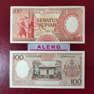 uang kuno 100 rupiah seri pekerja. Seratus rupiah seri pekerja 1958
