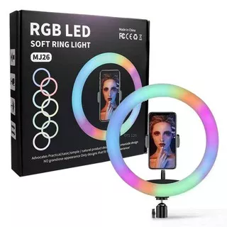 Paket TRIPOD TRIPOD STAND 1.6m / 2.1m Plus RingLight RGB Rainbow MIXIO Ring Light RGB Rainbow 26CM