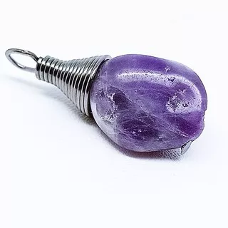 Liontin Batu Kecubung Ungu Amethyst Bongkahan 10mm - VeE Liontin Wanita Pria Terapi Kesehatan