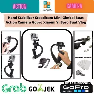 Hand Stabilizer Steadicam Mini Gimbal Buat Action Camera Gopro Xiaomi Yi Bpro Brica Yi 4K Buat Vlog