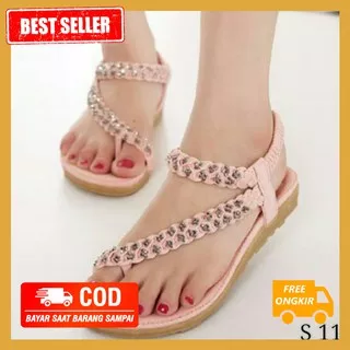 SANDAL KEPANG D01 SALEM Sendal Sandal Wedges Wanita Cewek Remaja Tali Kondangan Murah