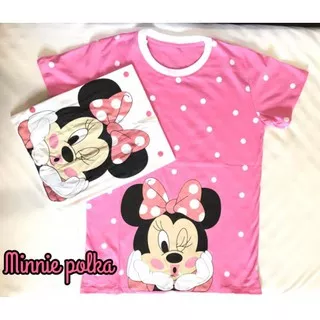 tshirt kaos minnie polka reg