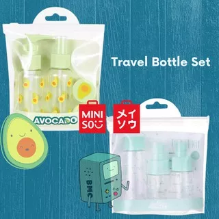 Miniso Travel Spray Pump Bottle Botol Sanitizer Toner Lotion Set 50mL