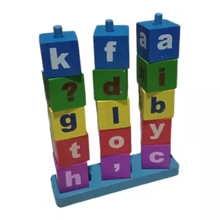 APE TK/PAUD mainan kayu balok menara huruf