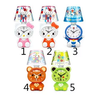 SLS89 LAMPU TIDUR TUDUNG JAM WEKER KARAKTER DORAEMON DAN HELLO KITTY