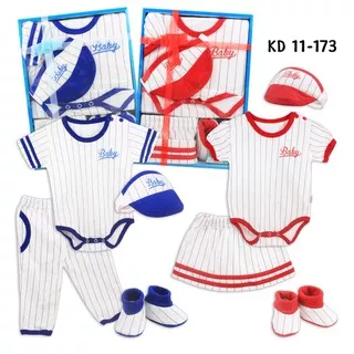 Baju Bayi Motif Baseball Lucu/Set Baju Bayi/Hadiah Baju Setelan FREE KERTAS KADO dan UCAPAN 11173