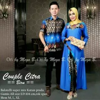 Baju batik couple longcardi kerang