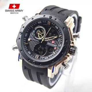New arrival - jam tangan pria SA watch dual time strap rubber