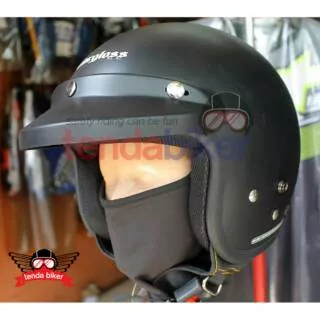 Helm Cargloss Retro Hitam Doff