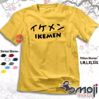 Kaos Baju Distro Bahasa Jepang Ikemen Hiragana - Premium Tshirt Kanji Japan Eksklusif Omoji 2608