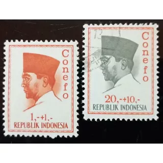 Perangko tema Presiden Soekarno/ Sukarno/ Bung Karno Conefo (2 pcs)