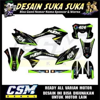 202 DEKAL DECAL MOTOR KLX 150 BF/ G STIKER STICKER STRIPING BODY lis hijau kuning google