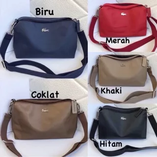 Lacoste sling bag / lacoste basic bag /  tas selempang lacoste 2 ruang