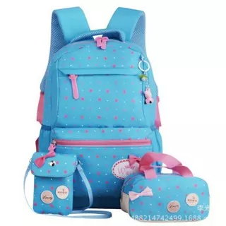 Backpack Anak Stylish Star Random set 3in1 / tas beranak/ ransel paket/ backpack murah paketan