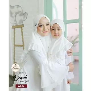 White ( Putih ) - Denada Bergo Hijab Instan, Hijab Couple Ibu dan Anak. Jilbab Instan Syar`i untuk si kecil umur 2-6tahun