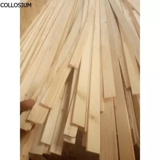 Reng Kayu Tipis 100x3x0,5 Isi 5pcs Kayu Jati Belanda Reng Kayu Pinus Kualitas Kayu Super Halus Rata Dan Presisi Papan Kayu Dekorasi Hambalan Ambalan Rak Dinding Tempel Kayu Putih Halus Bisa Custom Ukuran Sesuia Kebutuhan