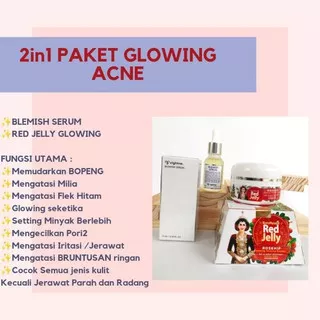 (PAKET 2in1 GLOW ACNE) RED JELLY + BLEMISH SERUM