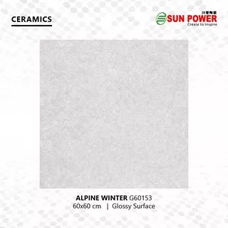 Keramik Lantai Body Putih Glossy - Alpine Winter 60x60 | Sun Power