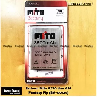 Baterai Mito A230 A91 Fantasy Fly BA-000124 Original Double Power Batre Batrai HP BA00124